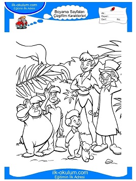 Çocuklar İçin Peter Pan Boyama Sayfaları 